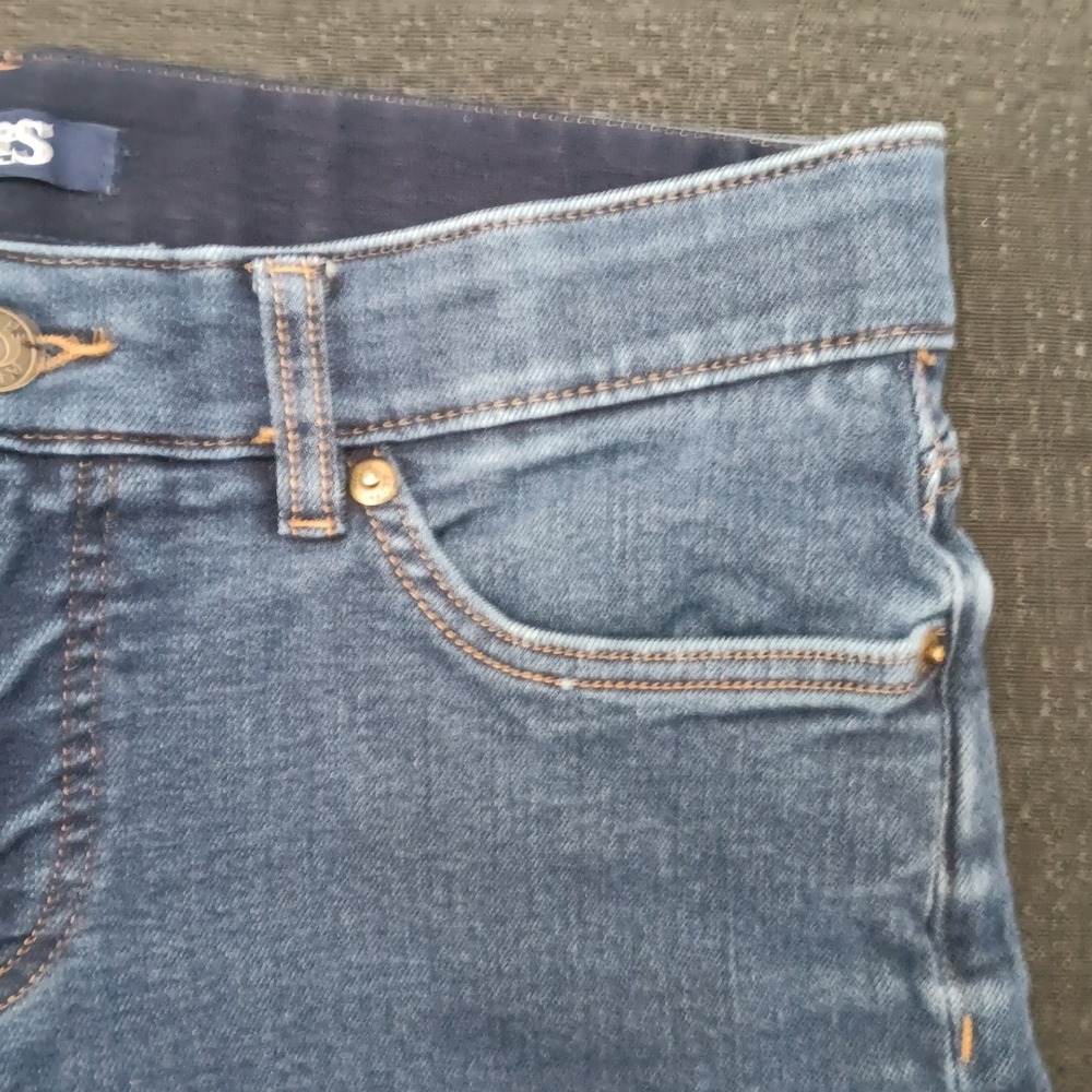 Chaps Petite Womens 10P Medium Wash Skinny Denim Jeans Blue Elastic Waistband - Picture 10 of 13